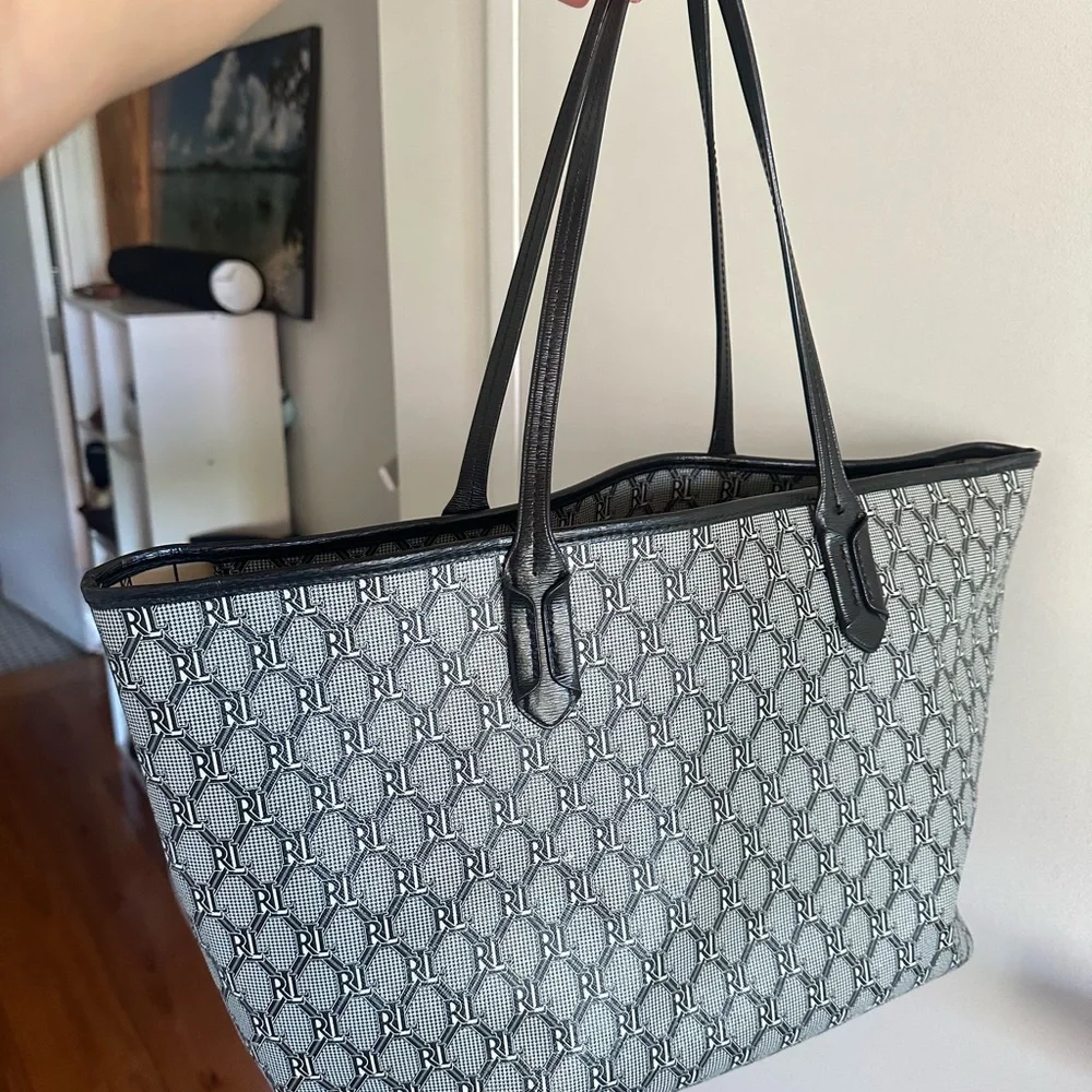 Polo by Ralph Lauren Black & White Monogram Tote